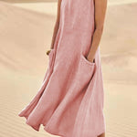 Women's Breezy Midi Dress in Pink