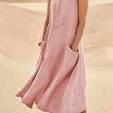 Women's Breezy Midi Dress in Pink