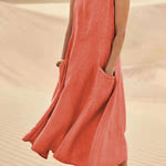 Women's Breezy Midi Dress in Orange