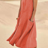 Women's Breezy Midi Dress in Orange