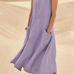 Women's Breezy Midi Dress in Purple