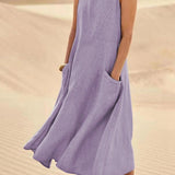Women's Breezy Midi Dress in Purple