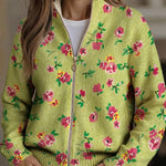 Women's Floral Zip Cardigan