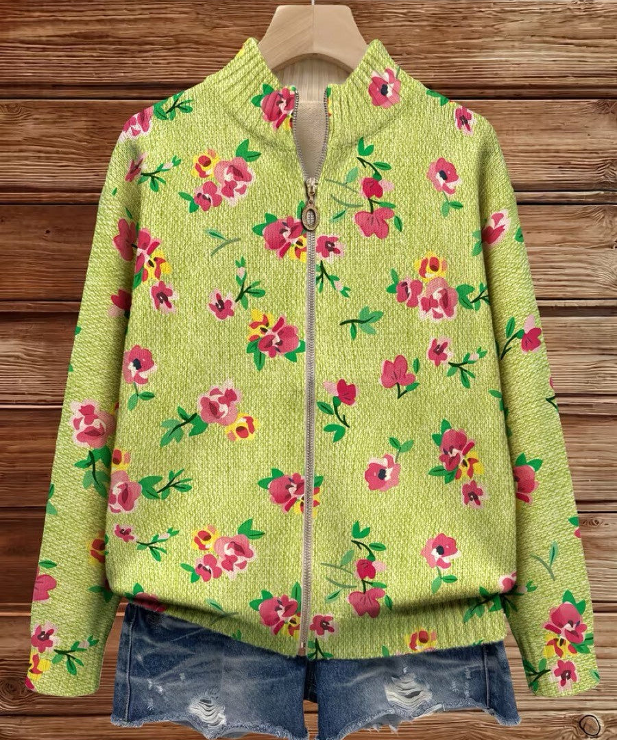 Women's Floral Zip Cardigan, photo 2