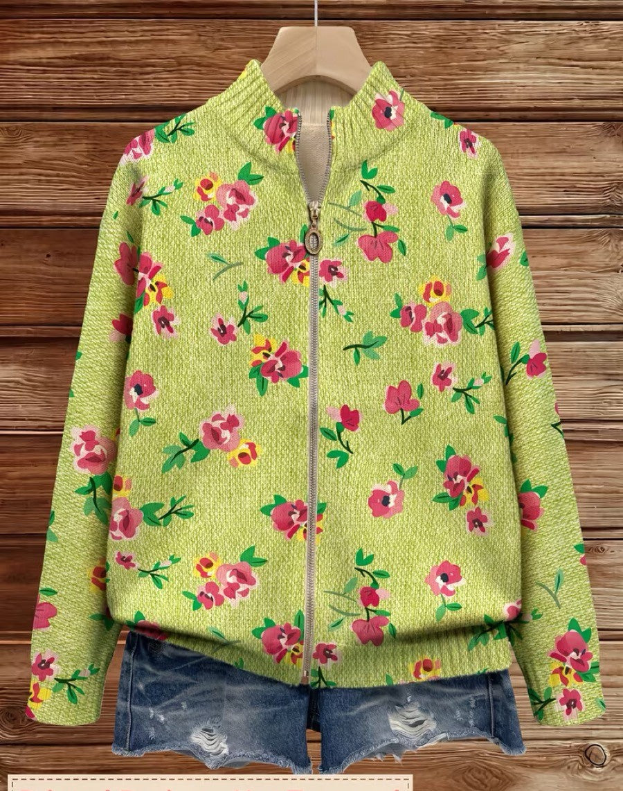 Women's Floral Zip Cardigan, photo 2