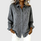 Women's Casual Dotted Line Pattern Blouse in Gray