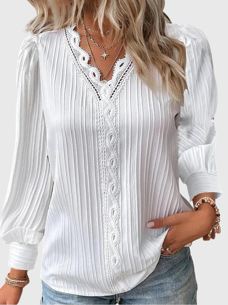 Women's Elegant Pullover Blouse in White
