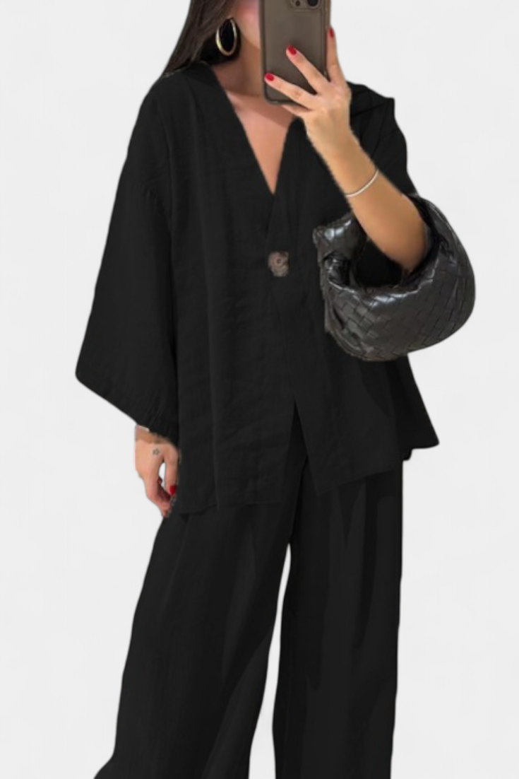 V-Neck Top with Straight-Leg Pants Set, photo 14