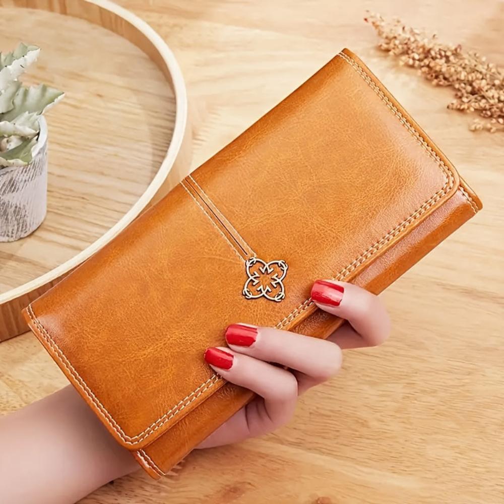 Women's Bag – Bifold Leather Wallet in Brown