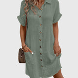 Caroline Comfortable Dress in Olive Green