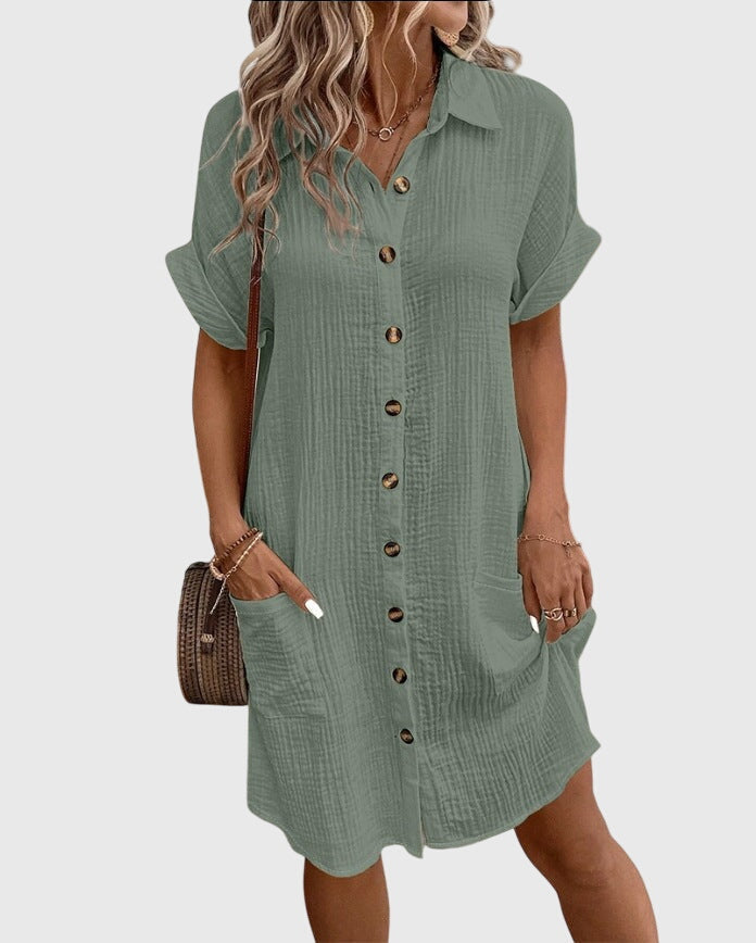Caroline Comfortable Dress in Olive Green