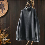 Women's Chunky Turtleneck Sweater in Gray