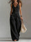 Women's Casual Denim Overalls in Black
