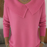 Women's Cozy Cowl Neck Sweater in Pink