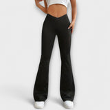 Women's Relaxed Pants with Flared Leg in Black