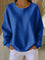 Women's Classic Waffle Knit Sweater in Blue