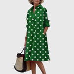 Women's Elegant Dress With Pockets in Green