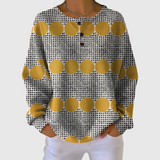 Retro Geometric-Design Sweater in Yellow