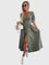 Sophia Elegant Denim Dress in Green