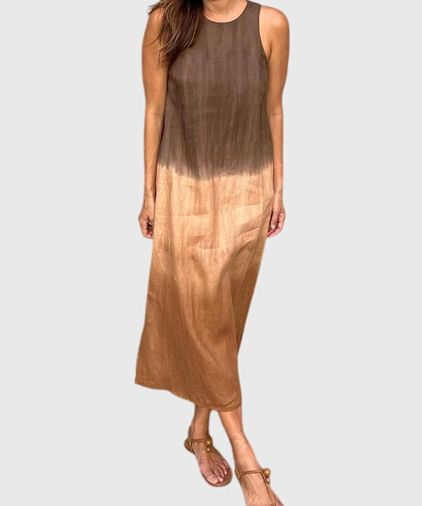 Women's Stylish Print Dress in Brown