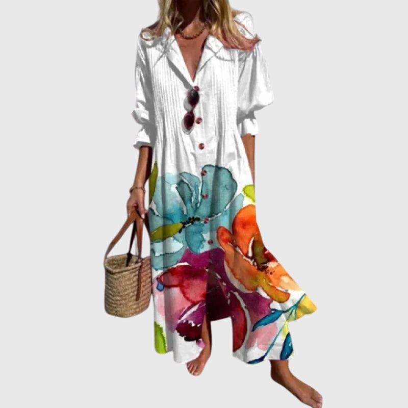Women's Elegant Bohemian Dress in White