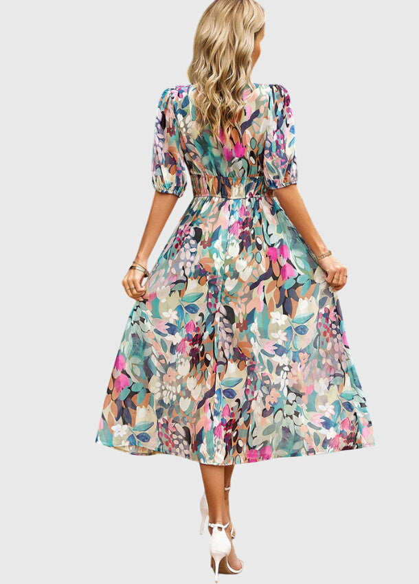 Women's Flattering Floral Midi Dress, photo 2