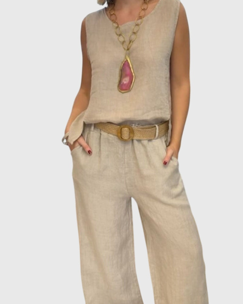 Women's Bohemian Two-Piece Set in Khaki