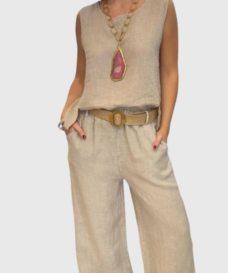 Women's Bohemian Two-Piece Set in Khaki