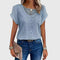 Women's Elegant Ibiza Style Blouse in Light Blue