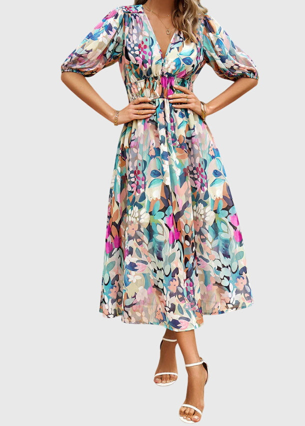 Women's Flattering Floral Midi Dress, photo 3