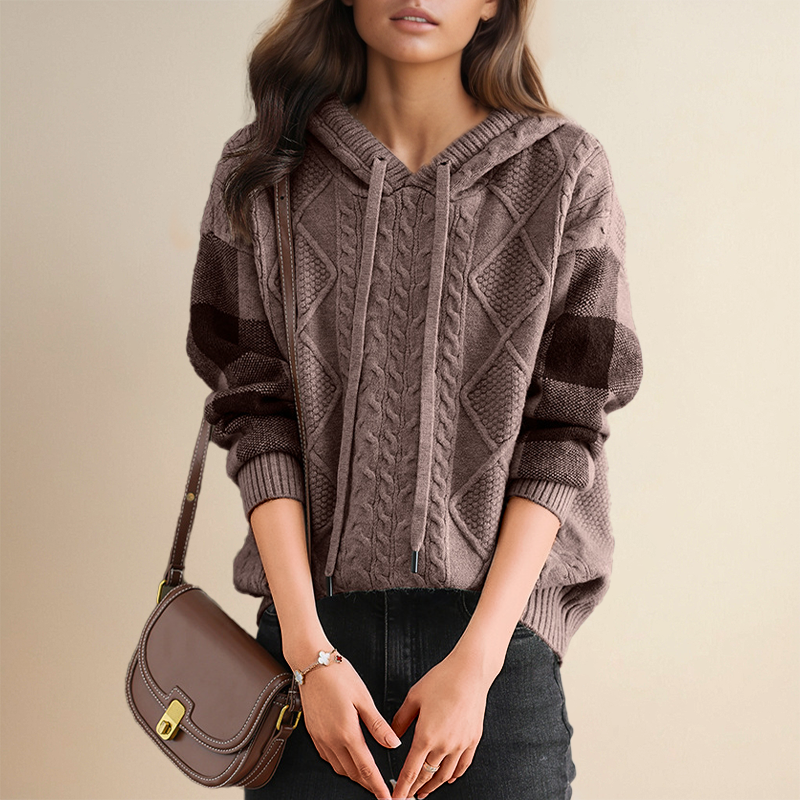 Women's Cable-Knit Hooded Sweater, photo 2