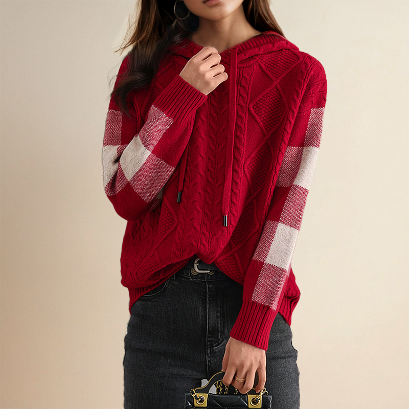 Women's Cable-Knit Hooded Sweater, photo 5