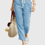 Women's Elegant Summer Pants in Blue