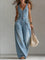 Women's Casual Denim Overalls in Blue