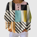 Women's Colorful Check Pattern Sweater in Art