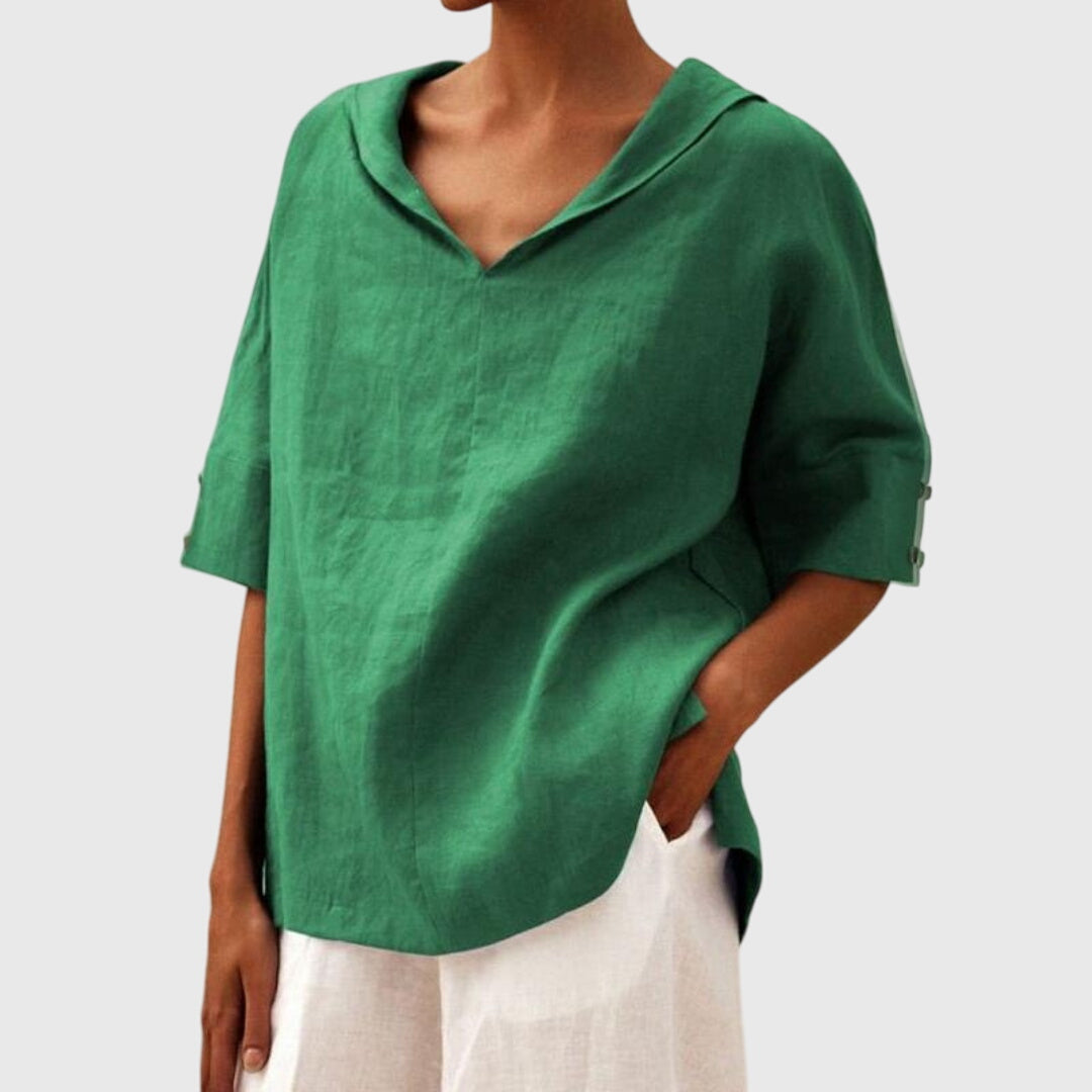 Women's Casual Loose-Fit Blouse in Green