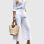 Zaryelle Comfortable Two-Piece Set in White