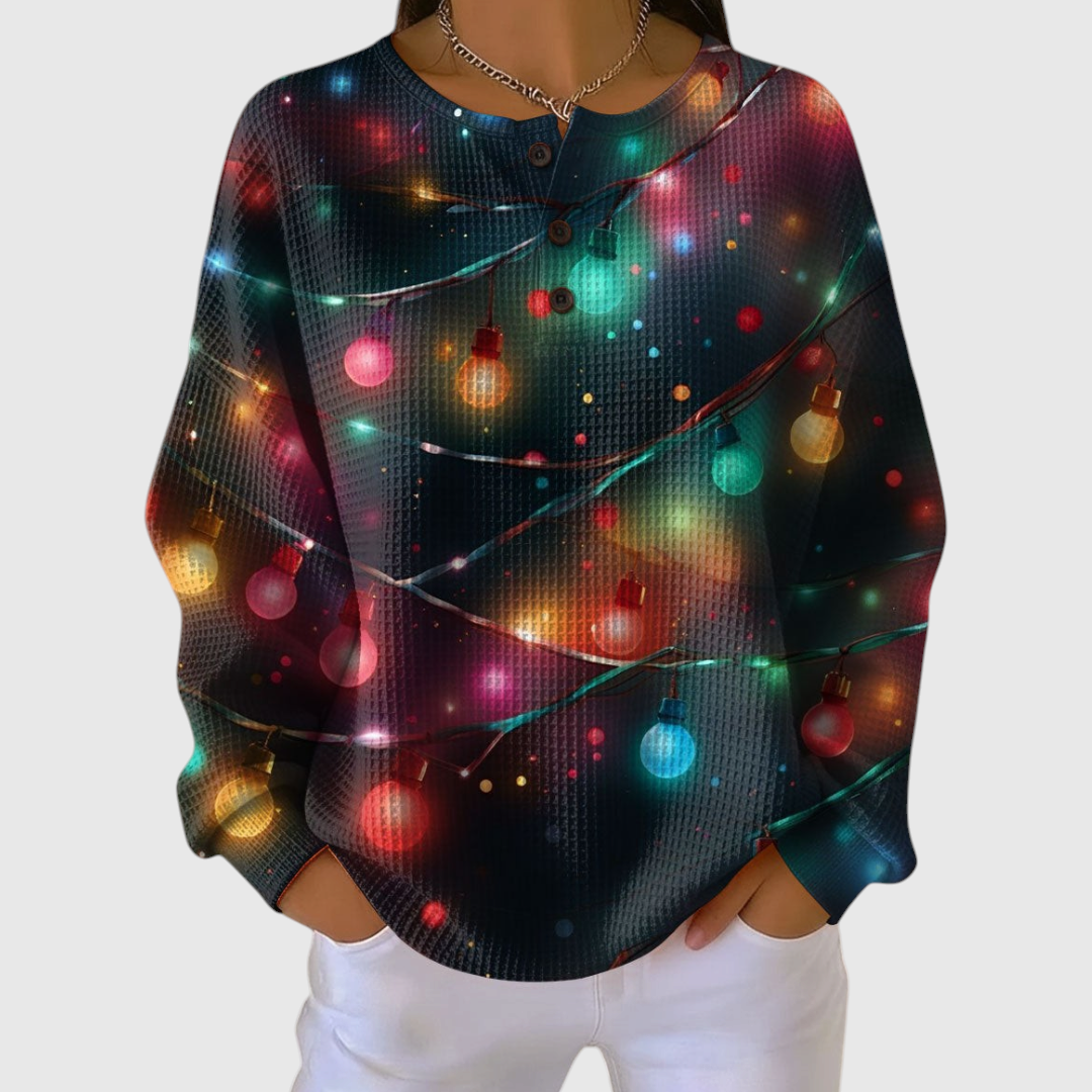 Cozy Christmas Sweater with Lantern Design in Light