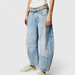 Women's Comfortable Wide-Leg Pants in Light Blue