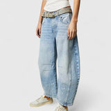 Women's Comfortable Wide-Leg Pants in Light Blue