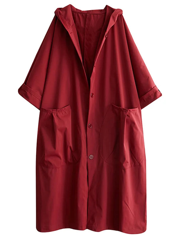 Women's Long Oversized Coat in Red
