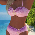 Halter Neck Leopard Print Gradient Swimsuit, photo 15