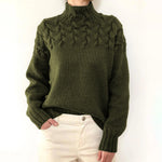 Women's Warm Turtleneck Sweater in Dark Green