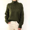 Women's Warm Turtleneck Sweater in Dark Green