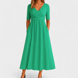 Phoebe Elegant Midi Dress in Green