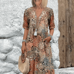 Women's Ocean Breeze Summer Midi Dress in Sandy Beige