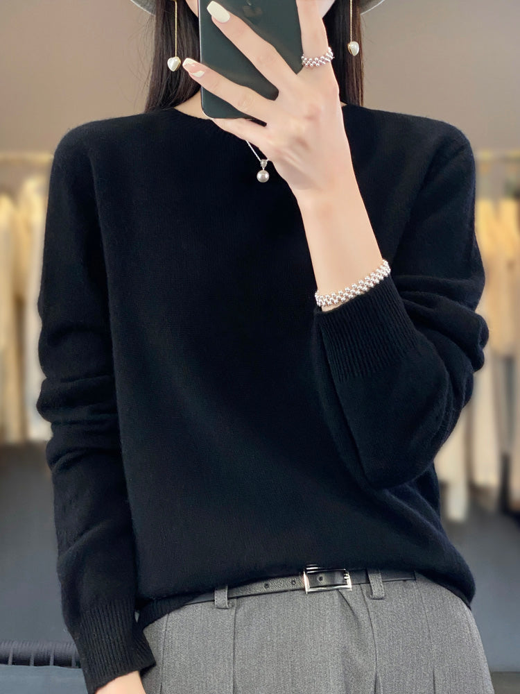 Women's Cozy Cotton Sweater in Black