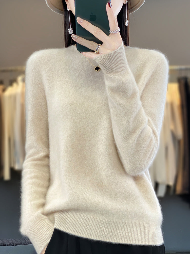 Women's Cozy Cotton Sweater in Beige