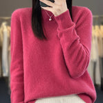 Women's Cozy Cotton Sweater in Raspberry Red
