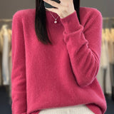 Women's Cozy Cotton Sweater in Raspberry Red